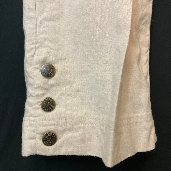 Cathy Daniels Linen Blend Beige Cream Capri High Rise Cropped Ankle Pants - Picture 3 of 11